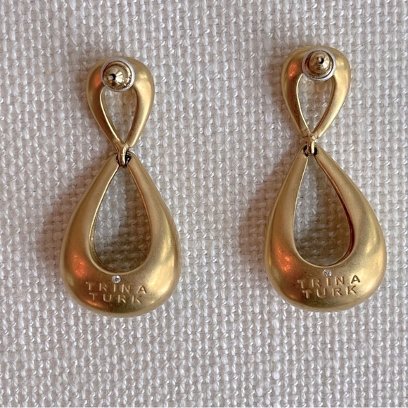 Trina Turk Gold Rush Double Teardrop Earrings - Picture 2 of 6